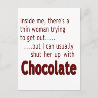 Shut her up with Chocolate Postcard