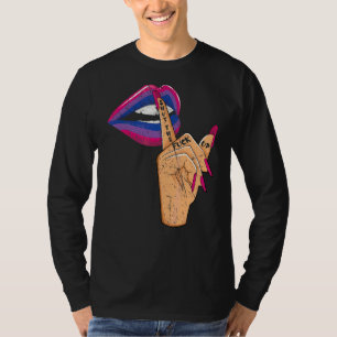 Shut Lips Rainbow Bisexual Gay Pride Lgbtq Lgbt Pr T-Shirt