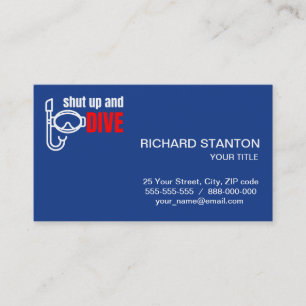Shut up and dive business card