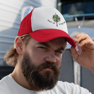 Shut Up and Kiss Me Mistletoe Trucker Hat