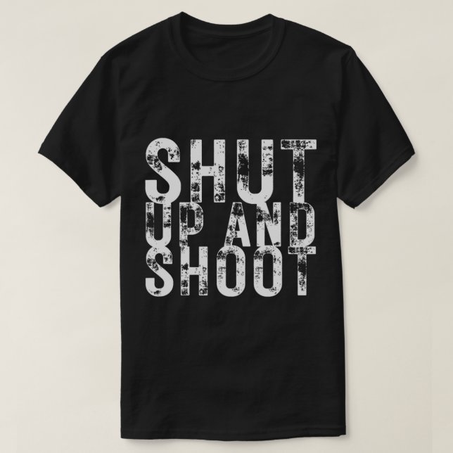Shut Up and Shoot Billiard 8 Ball Pool Player Funn T-Shirt (Design Front)