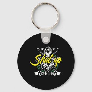 Shut Up And Shoot Funny Pool Billiard Snooker Gift Key Ring