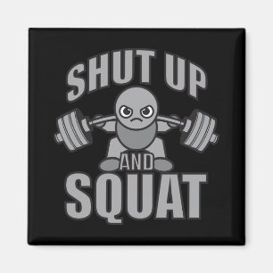Shut Up And Squat - Cute Kawaii Weightlifter Magnet