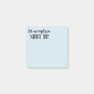 Shut Up Funny Snarky Office Supplies Insult Joke Post-it Notes