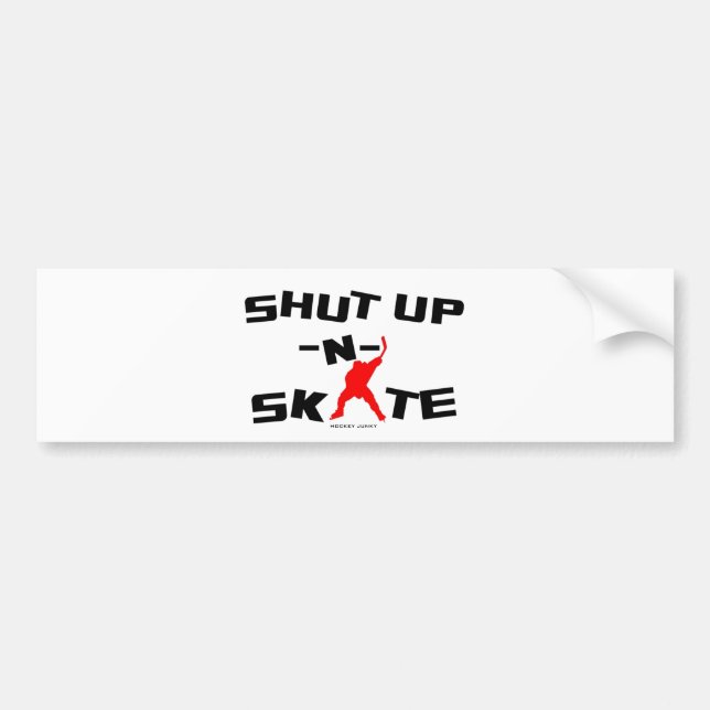 SHUT UP -N- SKATE BUMPER STICKER (Front)