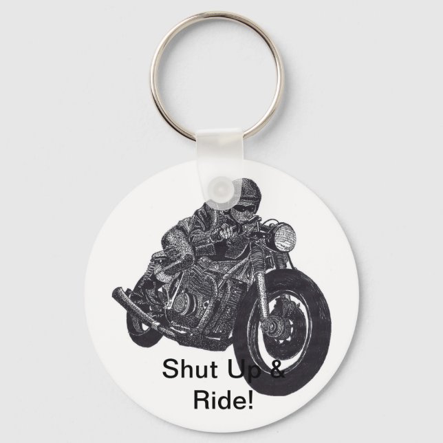 Shut Up & Ride Keychain (Front)