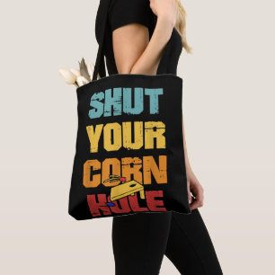 Shut Your Cornhole vintage retro funny Cornhole Tote Bag