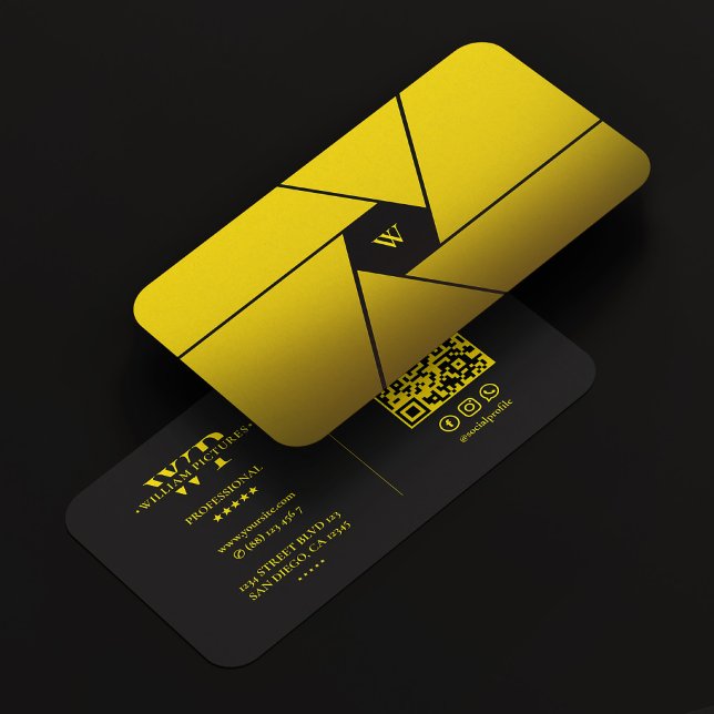 Shutter Lens Photographer Modern Black Yellow Business Card (Shutter Lens Photographer Modern Black Yellow Business Card
)