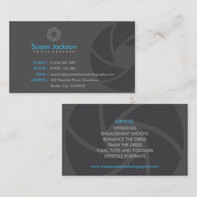 Shutter Logo Photography Business Card (Front/Back)