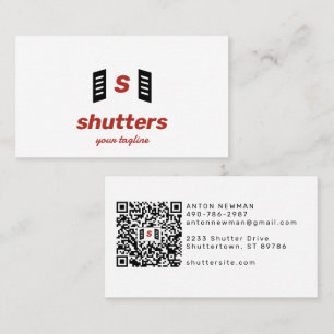 Shutters Monogram Logo Home Design & Construction Business Card