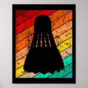 Shuttle, Badminton Ball Player, Vintage Retro  Poster