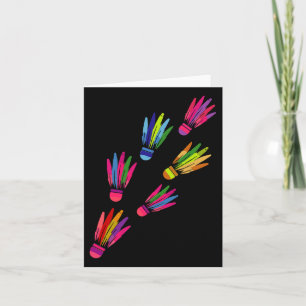 Shuttle Badminton Colourful Players Man Women Card