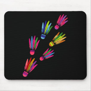 Shuttle Badminton Colourful Players Man Women Mouse Mat