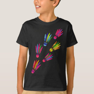 Shuttle Badminton Colourful Players Man Women T-Shirt