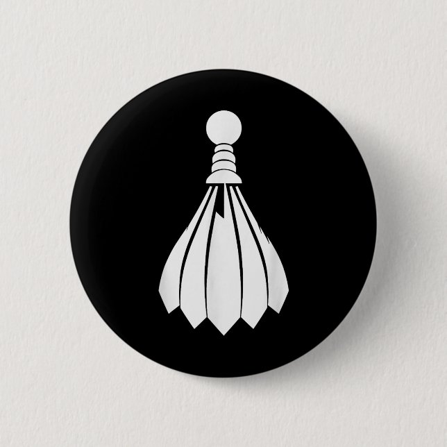 Shuttle Badminton Instructor  6 Cm Round Badge (Front)