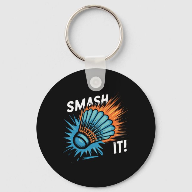Shuttle Badminton Match  Key Ring (Front)
