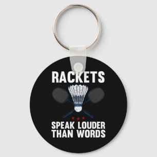 Shuttle Badminton Player 4 Key Ring