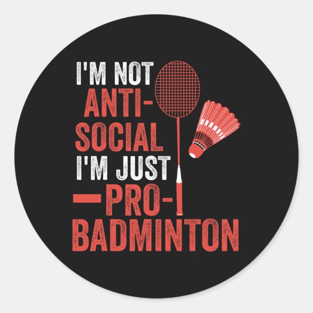 Shuttle Badminton Player 6  Classic Round Sticker (Front)