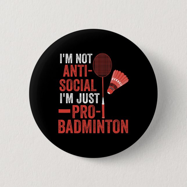 Shuttle Badminton Player 6  Cm Round Badge (Front)