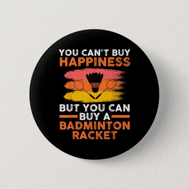 Shuttle Badminton Player  6 Cm Round Badge (Front)