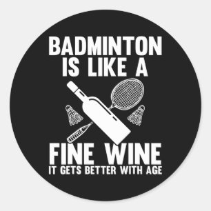 Shuttle Badminton Player Classic Round Sticker