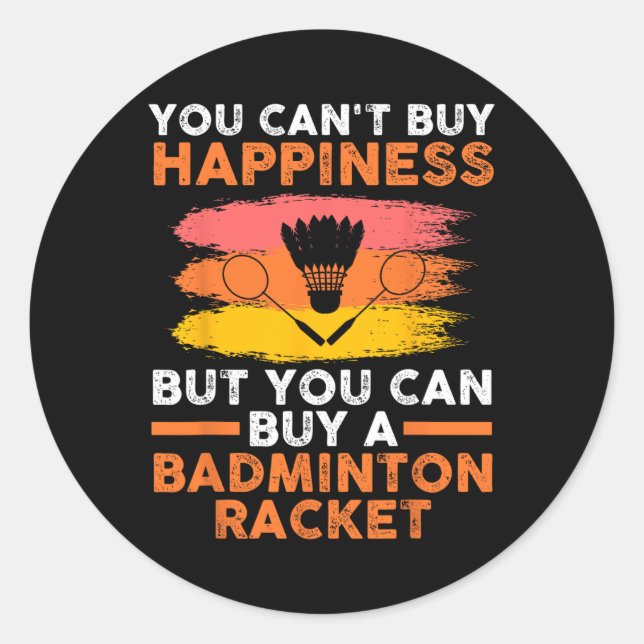 Shuttle Badminton Player  Classic Round Sticker (Front)