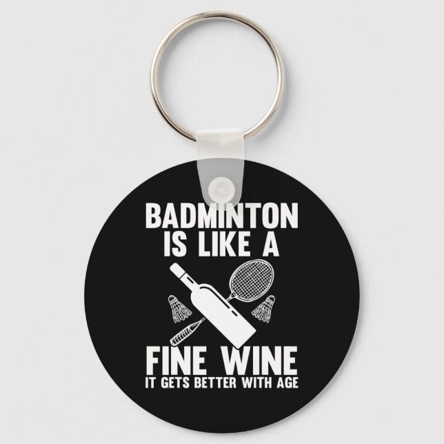 Shuttle Badminton Player  Key Ring (Front)
