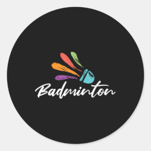 Shuttle Badminton Player Racket Sports Coach Team Classic Round Sticker