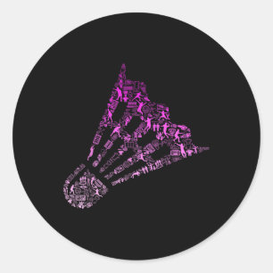 Shuttle Badminton Player Shirt _ Womens Badminton Classic Round Sticker