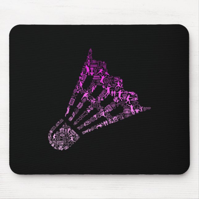 Shuttle Badminton Player Shirt _ Womens Badminton  Mouse Mat (Front)