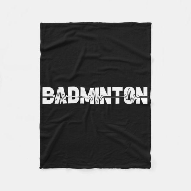 Shuttle Badminton - Racquet Court Player Ekg Heart Fleece Blanket (Front)