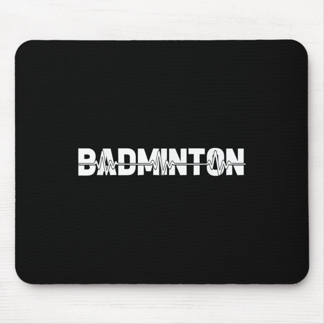 Shuttle Badminton - Racquet Court Player Ekg Heart Mouse Mat (Front)