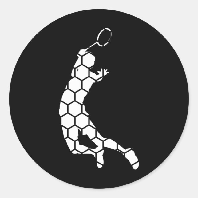 Shuttle Badminton Squash Badminton Player  Classic Round Sticker (Front)