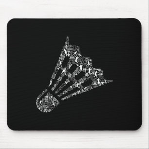 Shuttle Collage Badminton Player Shirt _ Badminton Mouse Mat