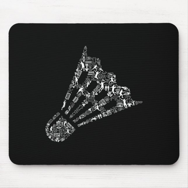 Shuttle Collage Badminton Player Shirt _ Badminton Mouse Mat (Front)