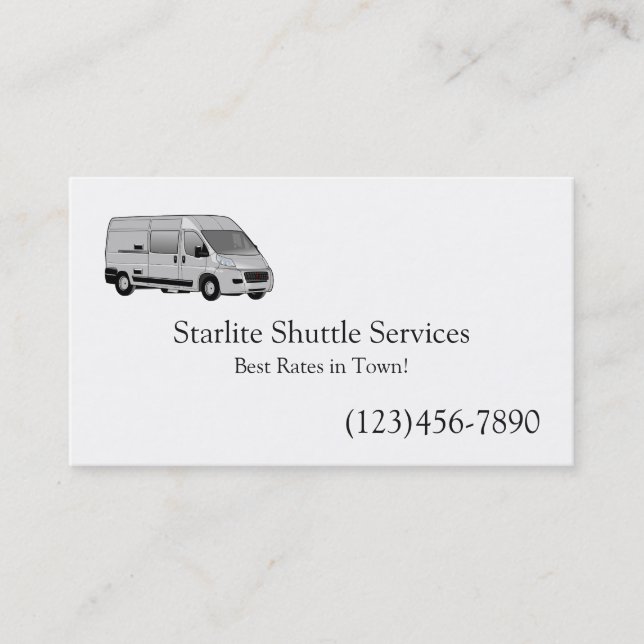 Shuttle Driver Ride Service Business Card (Front)