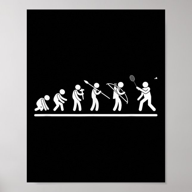 Shuttle Evolution Men Women Funny Badminton  Poster (Front)