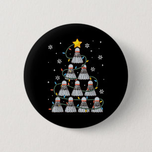 Shuttle Graphic Badminton Player Gift Christmas 6 Cm Round Badge