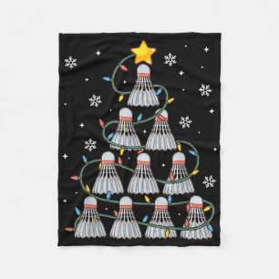 Shuttle Graphic Badminton Player Gift Christmas Fleece Blanket