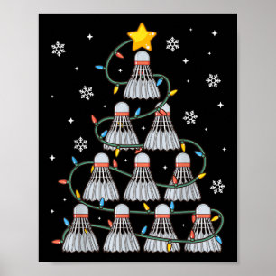 Shuttle Graphic Badminton Player Gift Christmas Poster