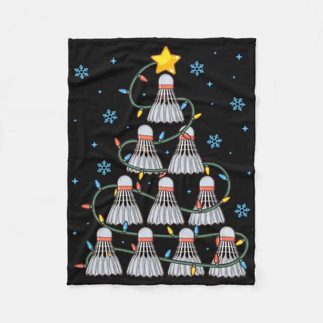 Shuttle Graphic Badminton Player Shirt Gift Christ Fleece Blanket (Front)