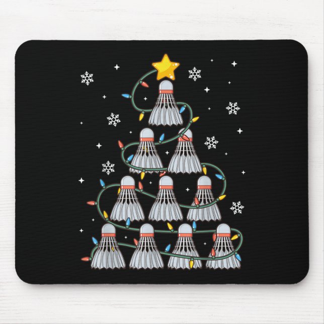 Shuttle Graphic Badminton Player Shirt Gift Christ Mouse Mat (Front)
