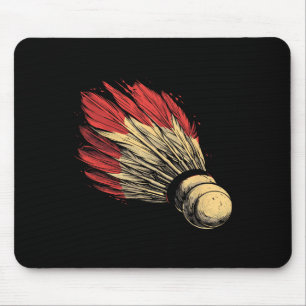 Shuttle Graphic Badmintonist Mouse Mat
