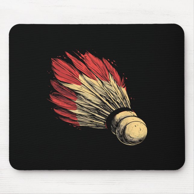 Shuttle Graphic Badmintonist  Mouse Mat (Front)
