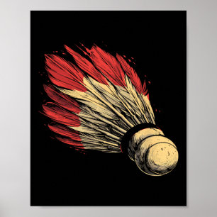 Shuttle Graphic Badmintonist  Poster