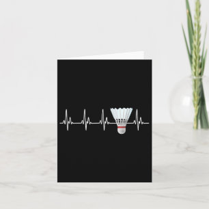 Shuttle Heartbeat Funny Badminton Player Card