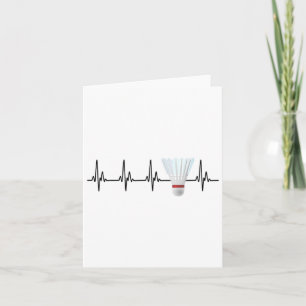 Shuttle Heartbeat Funny Badminton Player Card