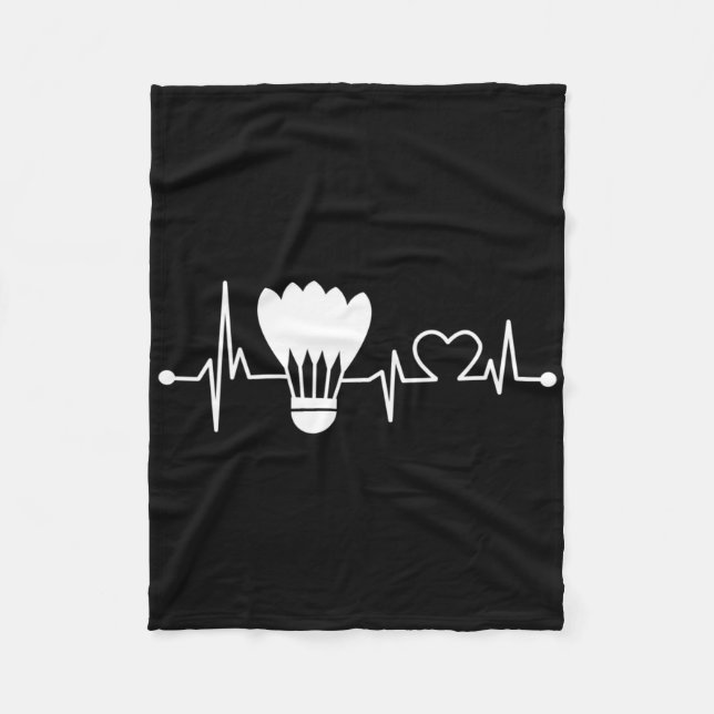 Shuttle Heartbeat Funny Badminton Player Gift  Fleece Blanket (Front)