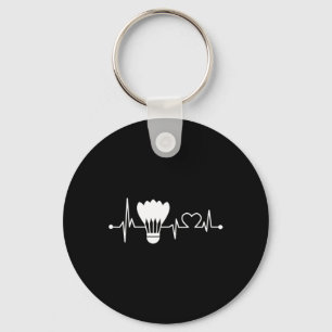 Shuttle Heartbeat Funny Badminton Player Gift Key Ring