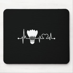 Shuttle Heartbeat Funny Badminton Player Gift Mouse Mat